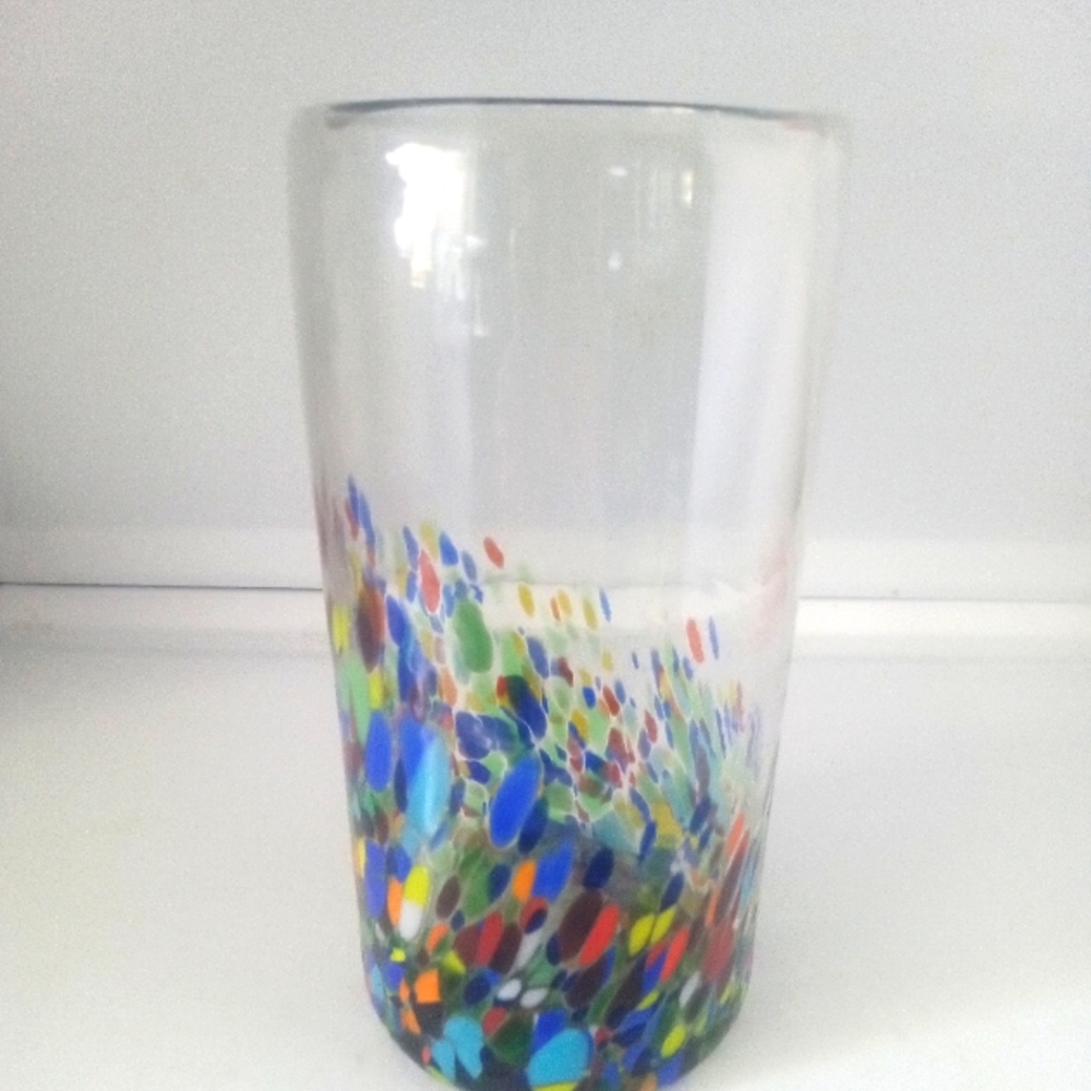 Colorful Glass Art Vase 7"